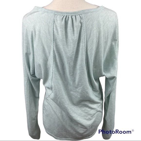 Athleta Hayes Valley Dolman Pullover Mini Stripe Mint Green - Picture 5 of 11